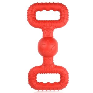 Natural Rubber Dog Toy – Large, Red, Black (Pack of 2)