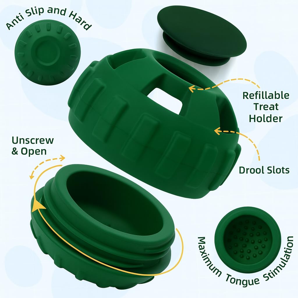4-in-1 Treat Dispensing Dog Toy (Small, Green) - Image 5