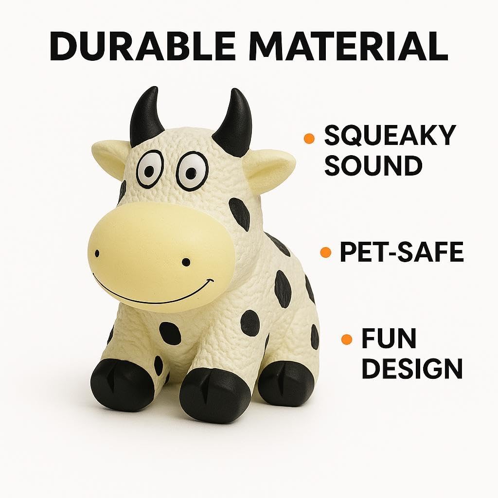 Latex Squeaky Dog Toy Combo – Giraffe & Cow