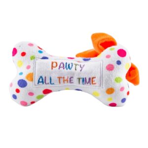 Dog Happy Birthday Bone – Plush Squeaky Toy (Large)