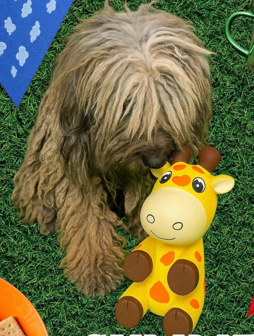 Latex Squeaky Dog Toy Combo – Giraffe & Cow - Image 4