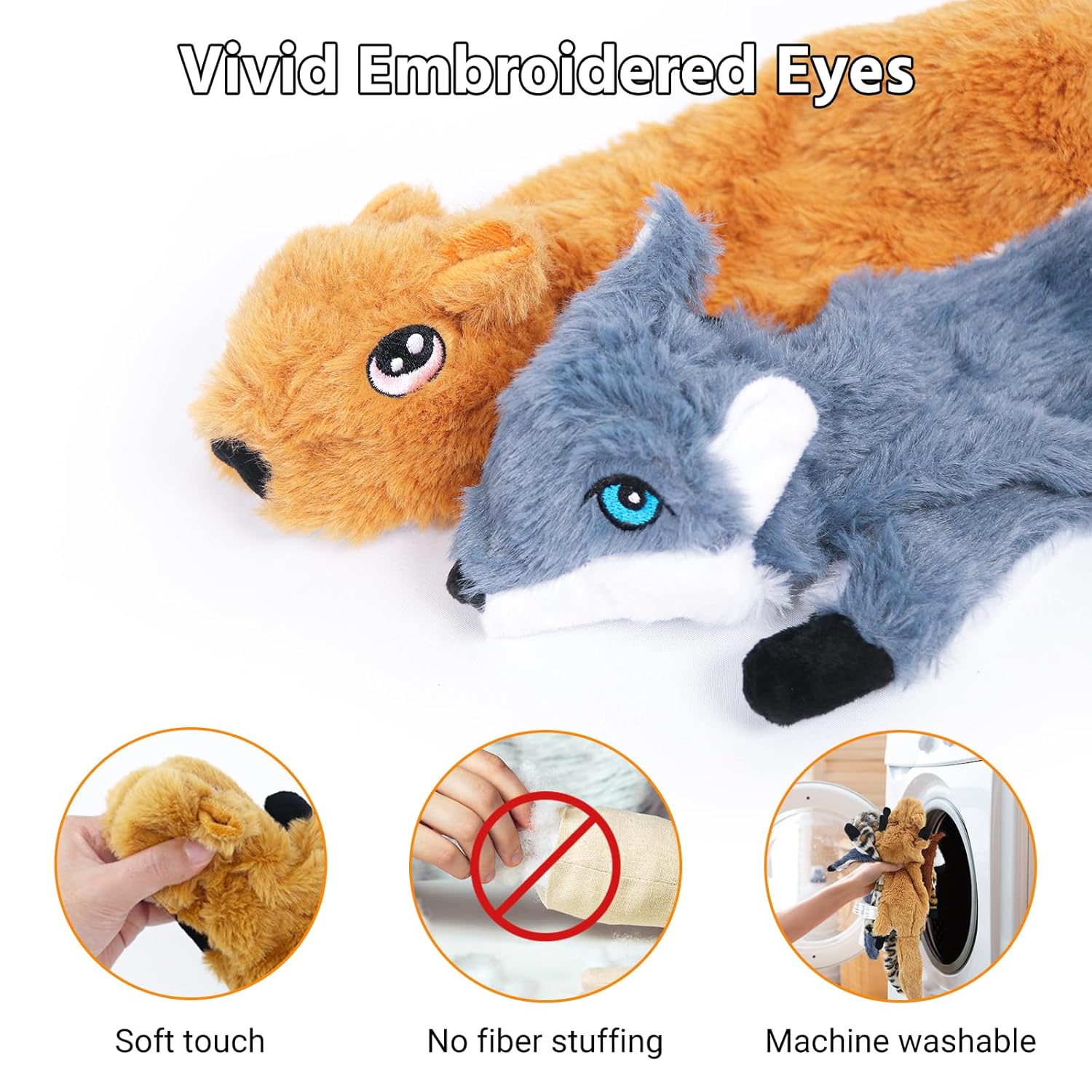 5-Pack No-Stuffing Squeaky Dog Toys – Plush & Durable (Pack of 5) - Image 2