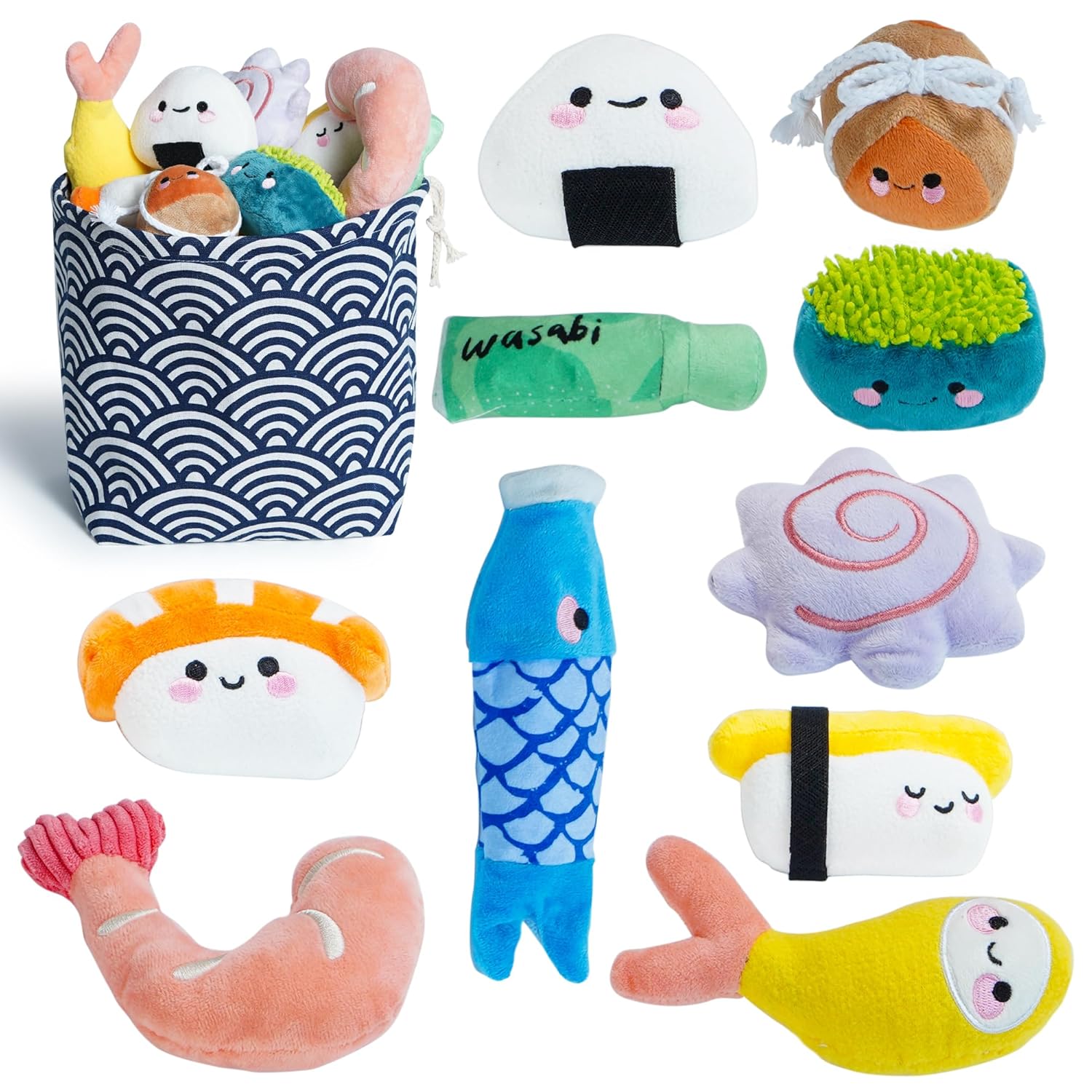 10-Piece Sushi Plush Dog Toy Set – Small Dogs - Image 4