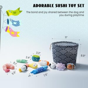 10-Piece Sushi Plush Dog Toy Set – Small Dogs