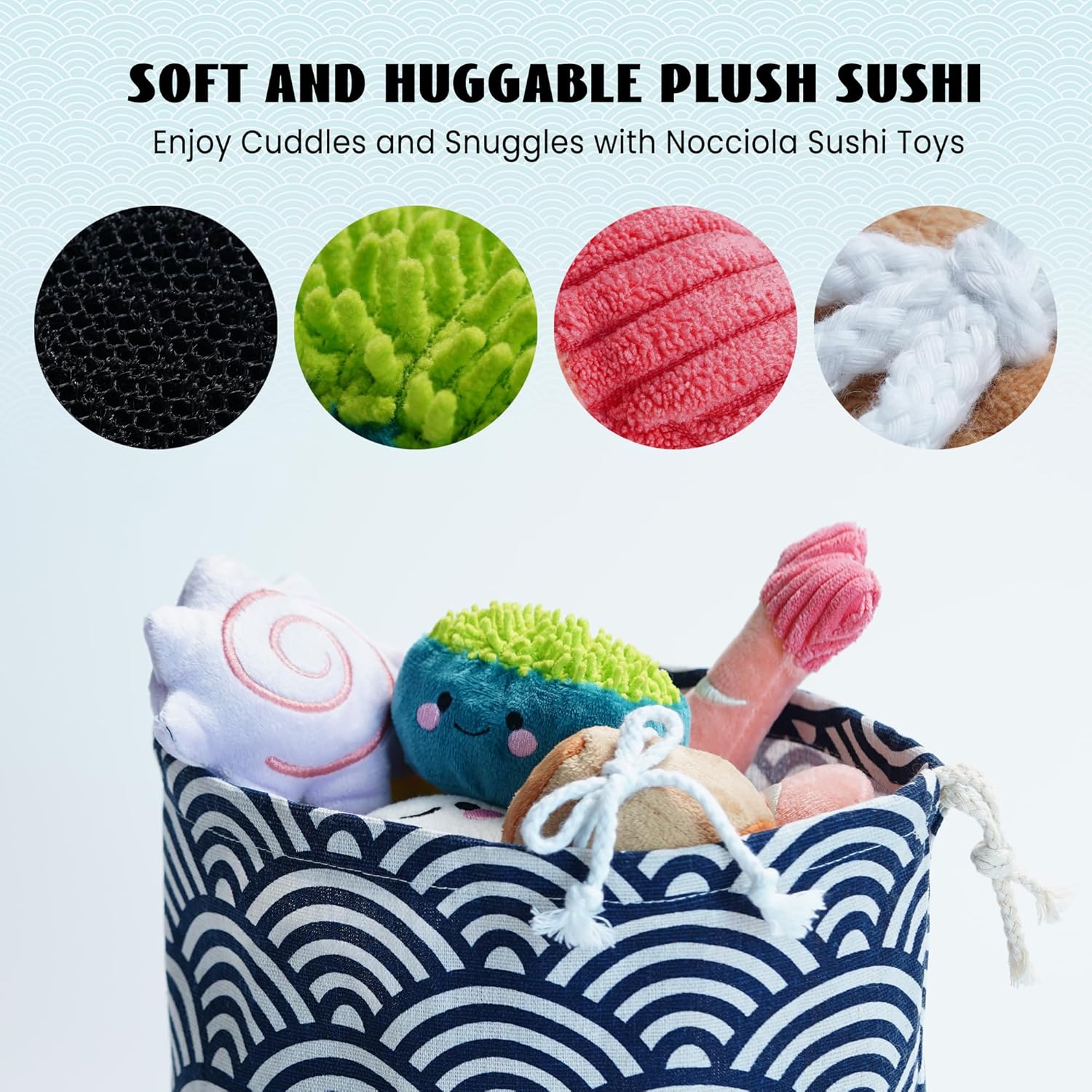 10-Piece Sushi Plush Dog Toy Set – Small Dogs - Image 5